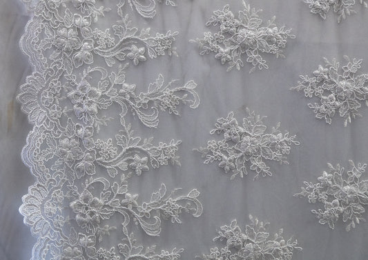 Universe Lace  Fabric Bridal Veil Corded Flowers # EMBB 688