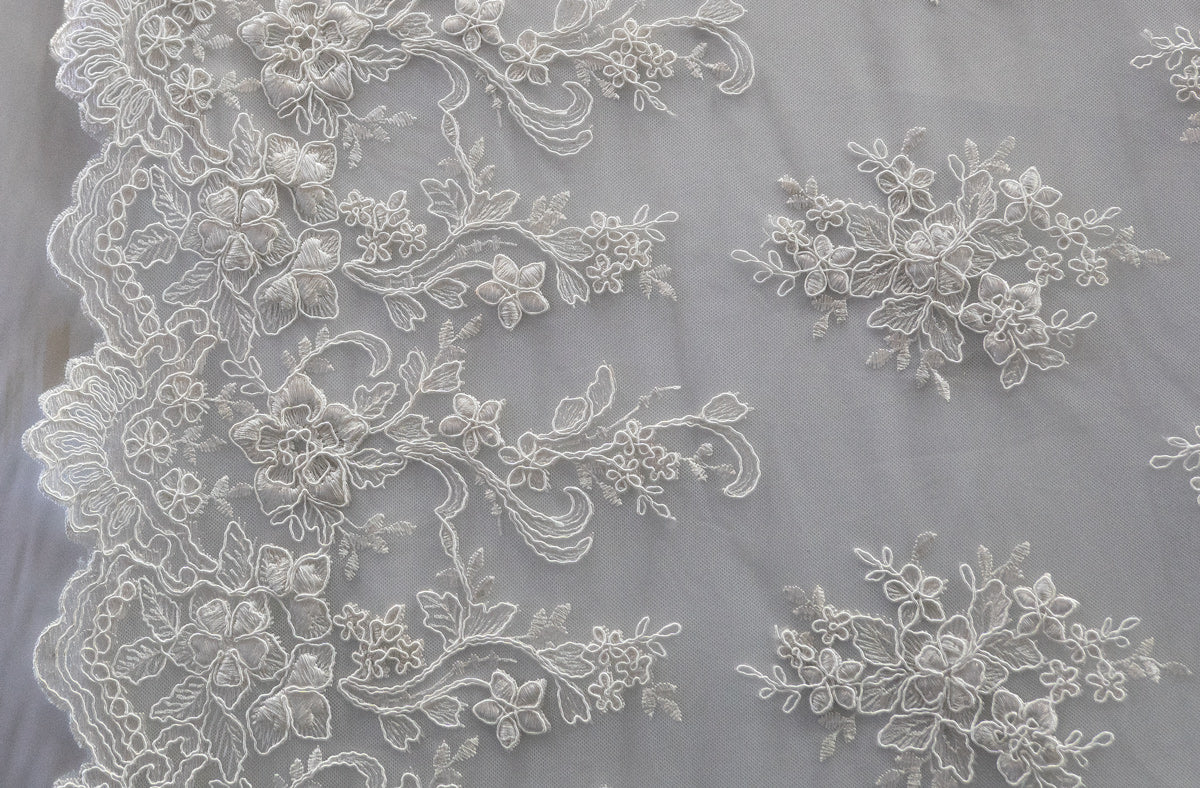 Universe Lace  Fabric Bridal Veil Corded Flowers # EMBB 688