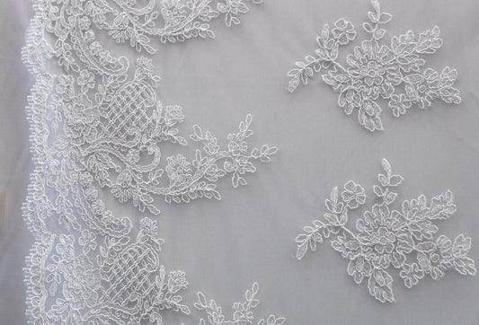 Universe Lace  Fabric Bridal Veil Corded Flowers # UNI 1029