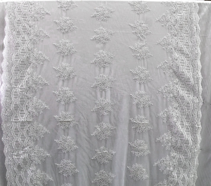 Universe Lace  Fabric Bridal Veil Corded Flowers # EMBB 849
