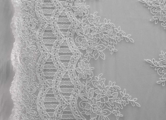 Universe Lace  Fabric Bridal Veil Corded Flowers # EMBB 849