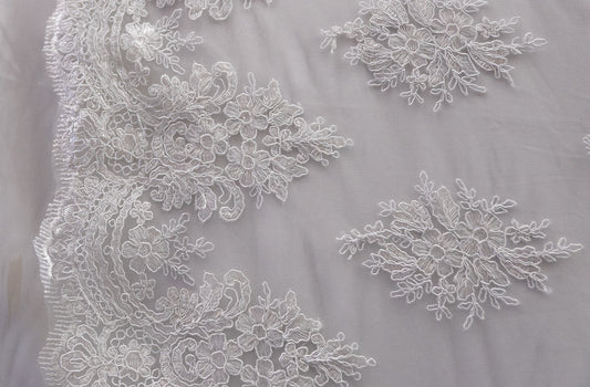 Universe Lace  Fabric Bridal Veil Corded Flowers # EMBB 853