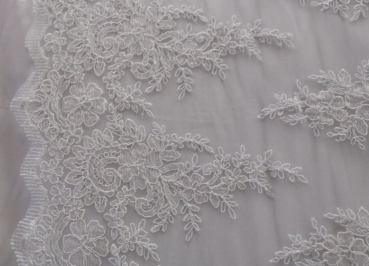 Universe Lace  Fabric Bridal Veil Corded Flowers # EMBB 848
