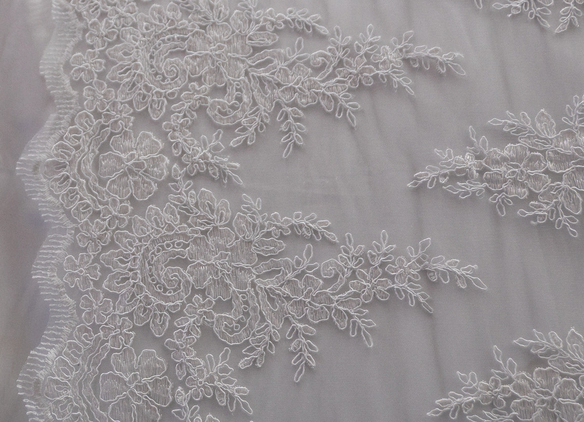 Universe Lace  Fabric Bridal Veil Corded Flowers # EMBB 848