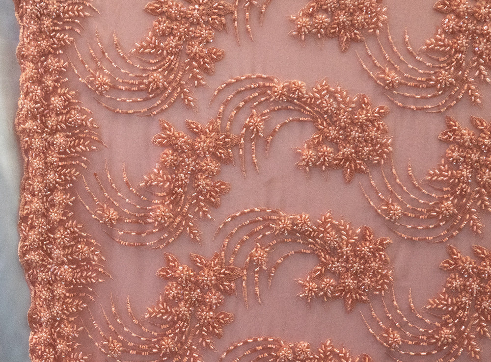 4 Colors, Heavy Hand Beaded Embroidered Flowers  # UNIGR-H161