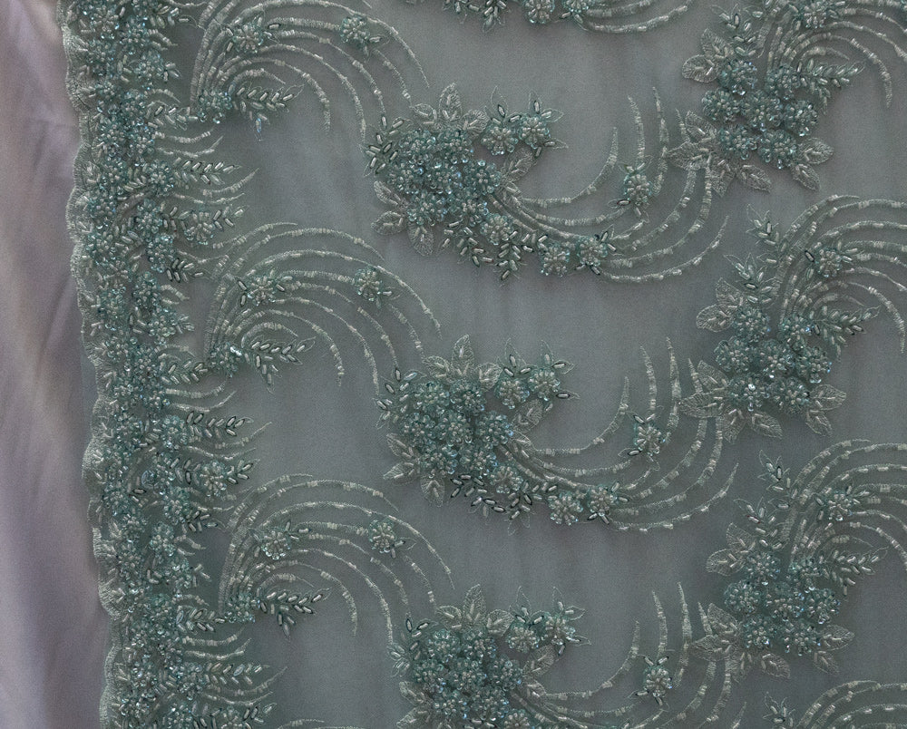 4 Colors, Heavy Hand Beaded Embroidered Flowers  # UNIGR-H161