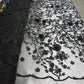 4 Colors, Black Embroidered Lace with 3D Lurex Flowers # SP17-113-D- 2