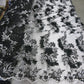 2 Colors, Black/White Embroidered lace with 3D Chiffon Flower SP17-050-D- 1