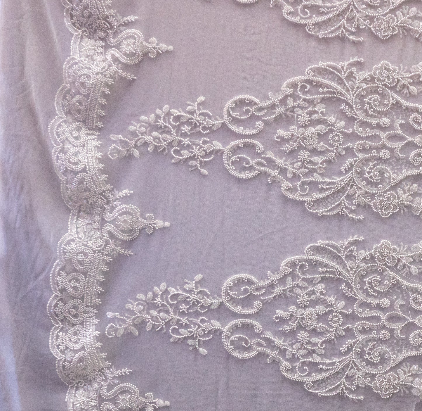 Heavy Hand Beaded Embroidered Flowers  # JP 0360